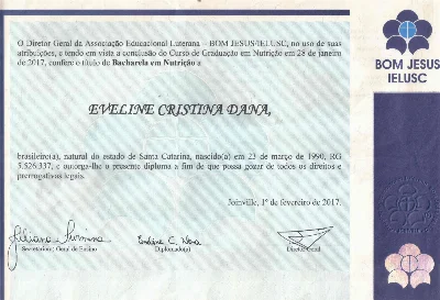 Nutricionista Eveline Cristina em Joinville | Agilpass