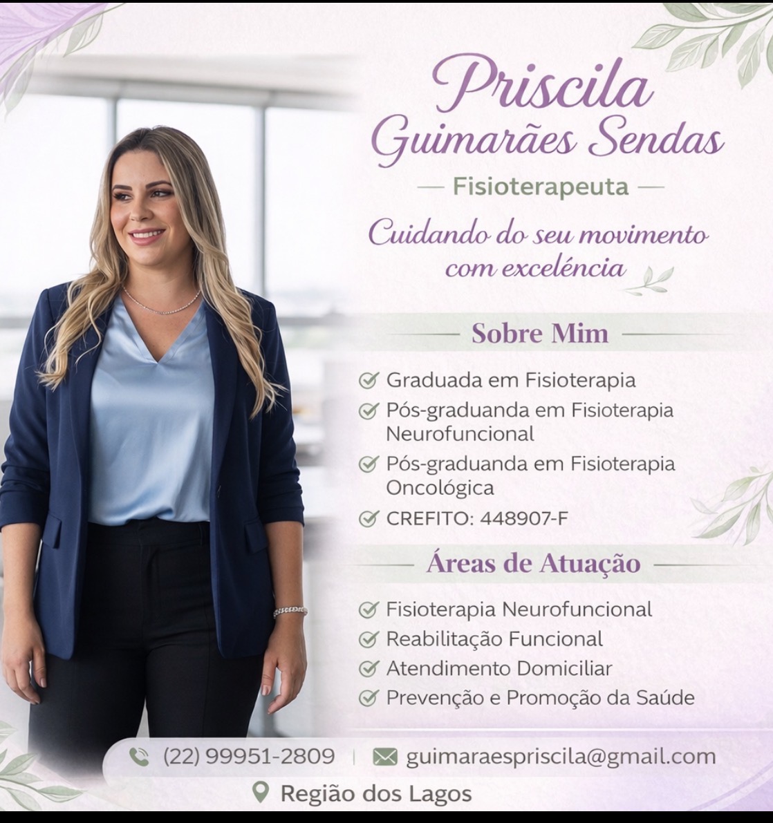 Priscila Pereira Guimarães sendas fisioterapeuta em Cabo Frio | Agilpass