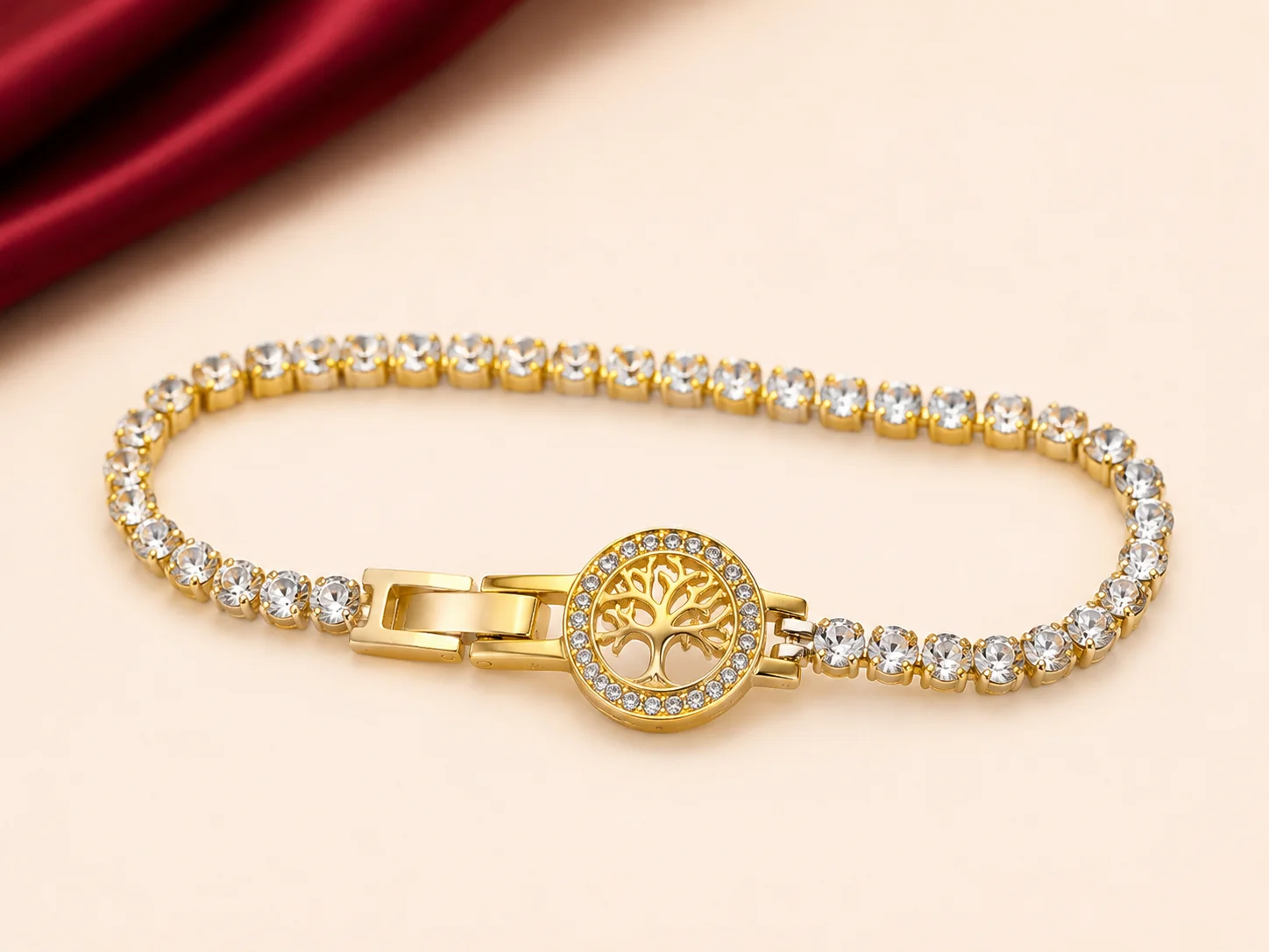Pulseira Árvore Infinity Dourado