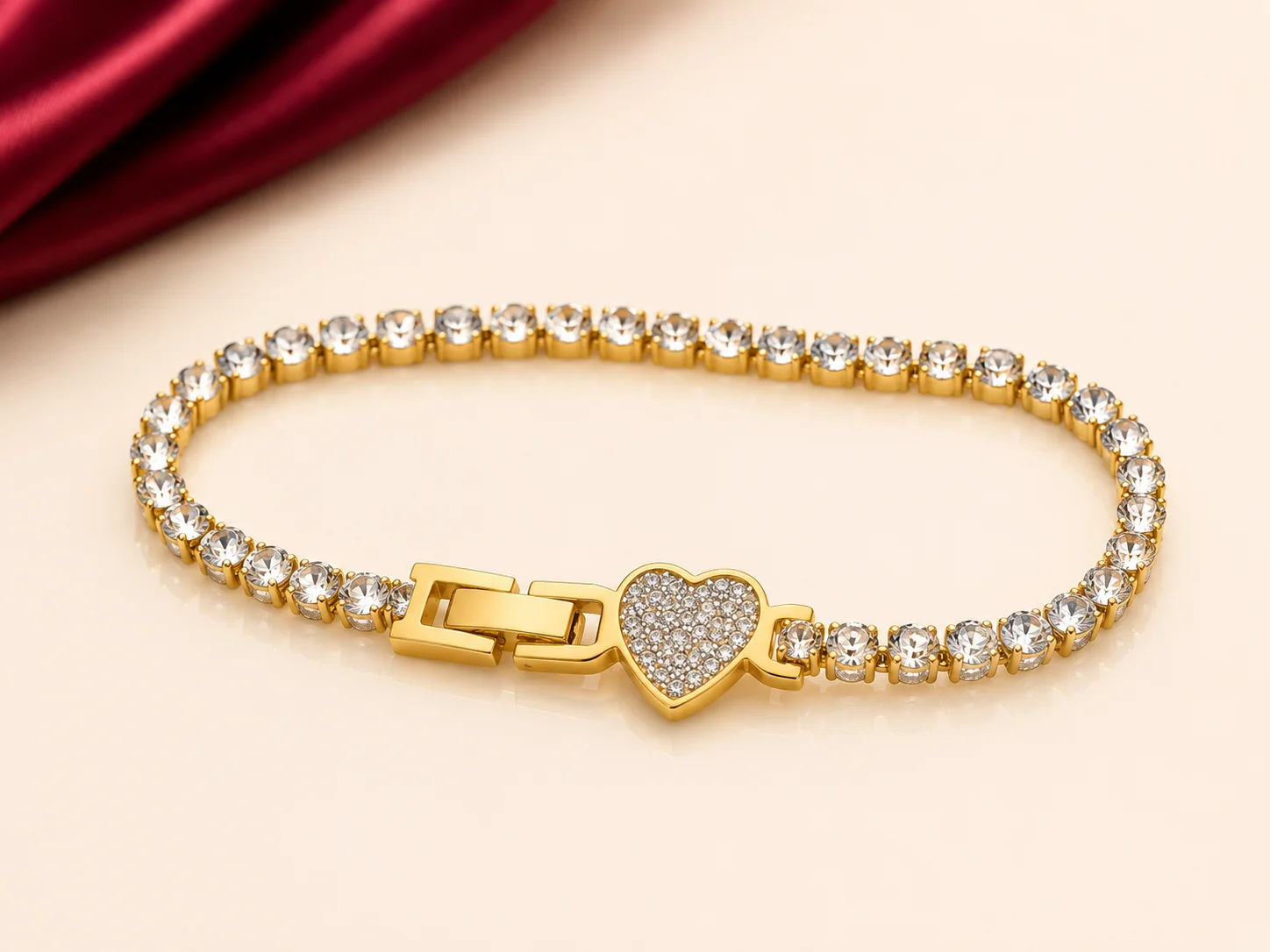 Pulseira Coração Encantado Dourado